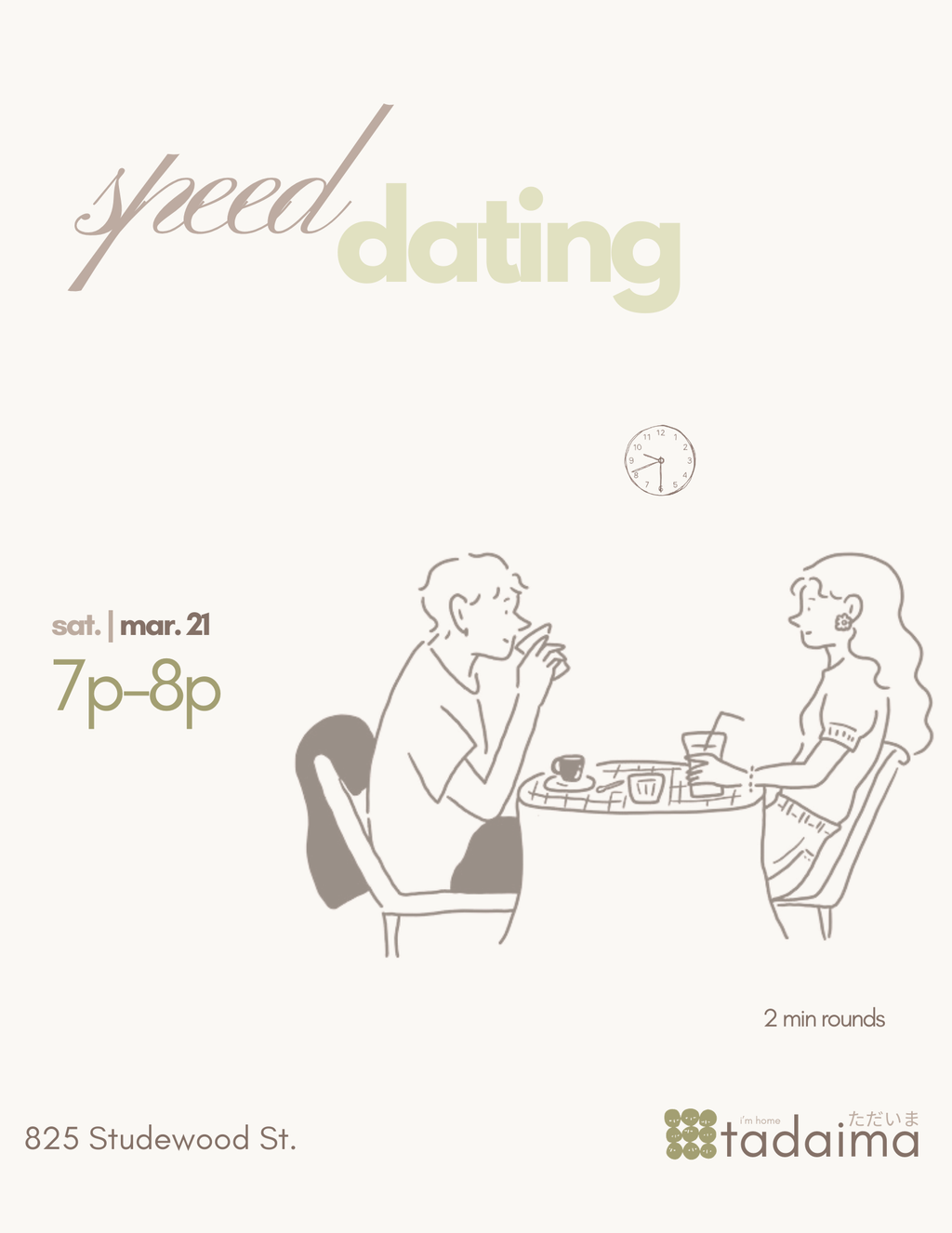 Tadaima Speed Dating