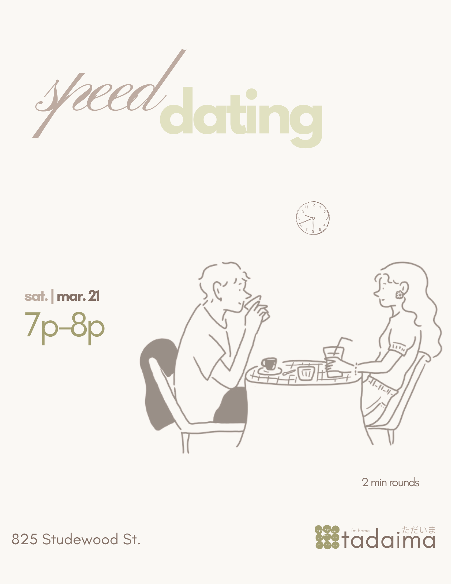 Tadaima Speed Dating