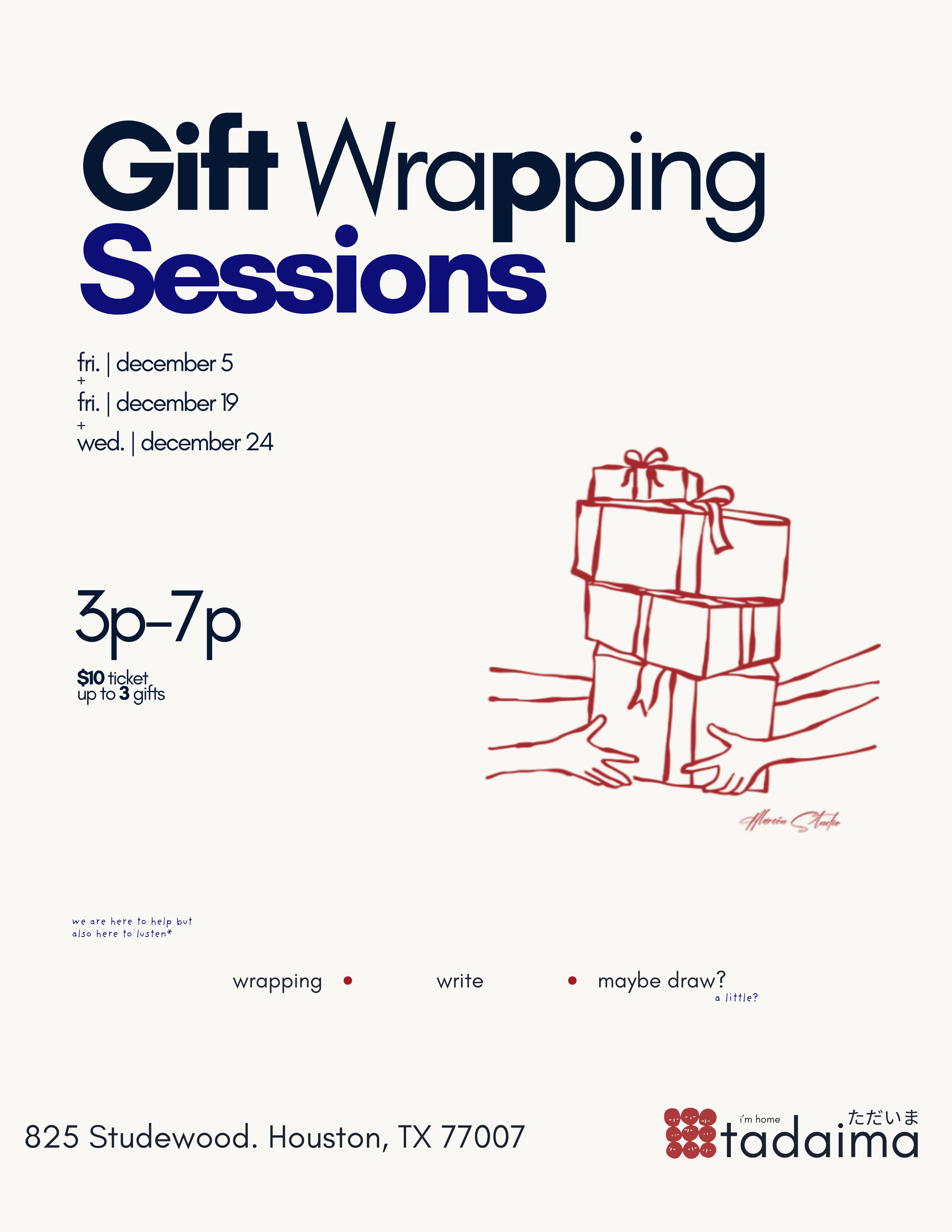 GIFT WRAPPING SESSIONS